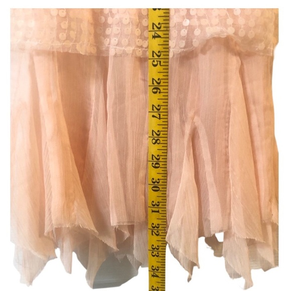 NWT Free People Intimately XS, Sheer Sequined, Slip Dress, Razorback Pink/Peach - Picture 10 of 10